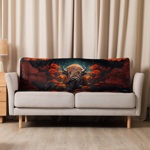About my Brain Institute Blankets 37″×57″ Buffalo Spirit Animal Sherpa Blanket
