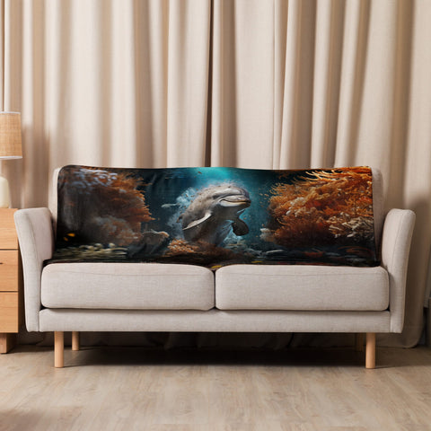 About my Brain Institute Blankets 37″×57″ Dolphin Spirit Animal Sherpa Blanket