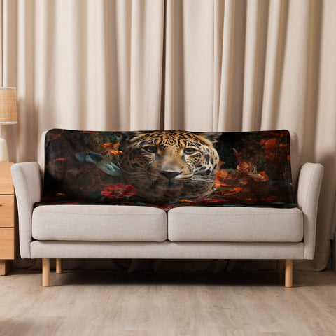 About my Brain Institute Blankets 37″×57″ Jaguar Spirit Animal Sherpa Blanket