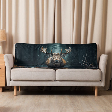 About my Brain Institute Blankets 37″×57″ Moose Spirit Animal Sherpa Blanket