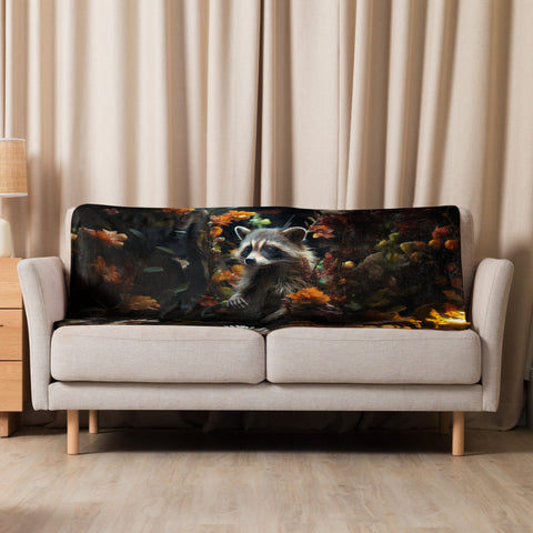 About my Brain Institute Blankets 37″×57″ Raccoon Spirit Animal Sherpa Blanket