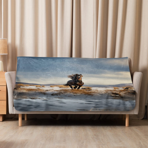 About my Brain Institute Blankets 50″×60″ Horse Spirit Animal Sherpa Blanket