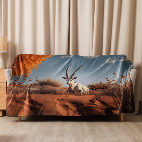 About my Brain Institute Blankets 60″×80″ Arabian Oryx Spirit Animal Sherpa Blanket