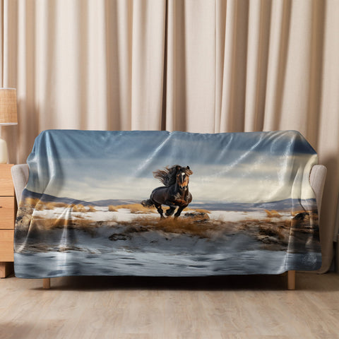 About my Brain Institute Blankets 60″×80″ Horse Spirit Animal Sherpa Blanket