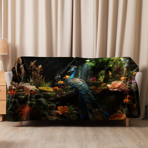About my Brain Institute Blankets 60″×80″ Peacock Spirit Animal Sherpa blanket