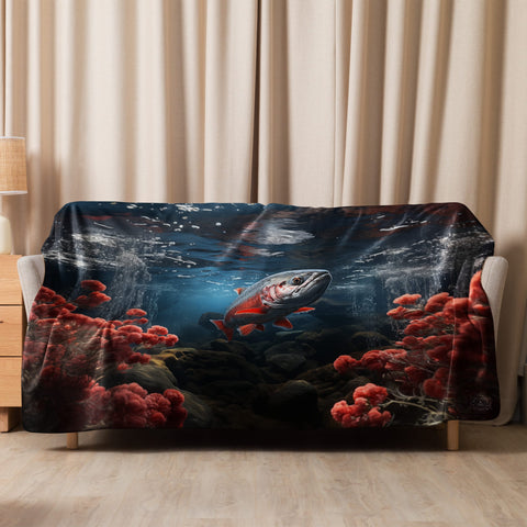 About my Brain Institute Blankets 60″×80″ Salmon Spirit Animal Sherpa Blanket