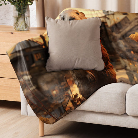About my Brain Institute Blankets Beaver Spirit Animal Sherpa Blanket