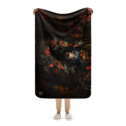 About my Brain Institute Blankets Black Bear Spirit Animal Sherpa Blanket