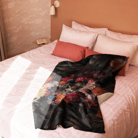 About my Brain Institute Blankets Cat Spirit Animal Sherpa Blanket