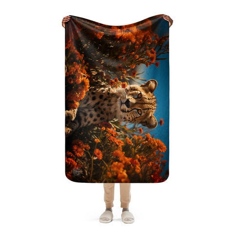 About my Brain Institute Blankets Cheetah Spirit Animal Sherpa Blanket