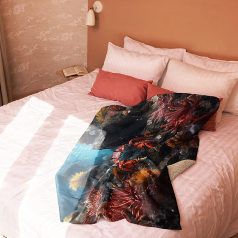 About my Brain Institute Blankets Crab Spirit Animal Sherpa Blanket