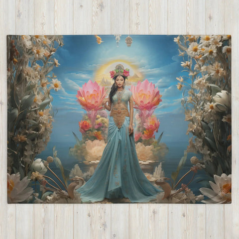 About my Brain Institute Blankets Dewi Danu Goddess Throw Blanket