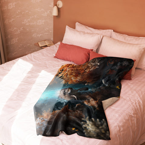 About my Brain Institute Blankets Dolphin Spirit Animal Sherpa Blanket