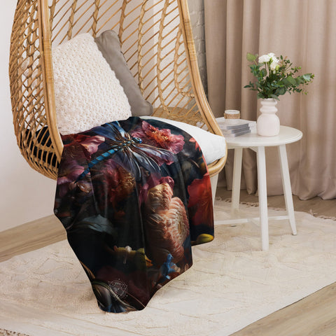 About my Brain Institute Blankets Dragonfly Spirit Animal Sherpa Blanket