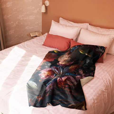 About my Brain Institute Blankets Dragonfly Spirit Animal Sherpa Blanket