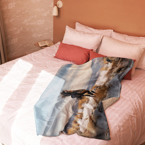 About my Brain Institute Blankets Horse Spirit Animal Sherpa Blanket