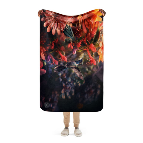 About my Brain Institute Blankets Hummingbird Spirit Animal Sherpa Blanket