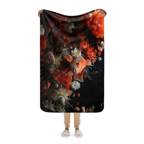 About my Brain Institute Blankets Koi Fish Spirit Animal Sherpa Blanket