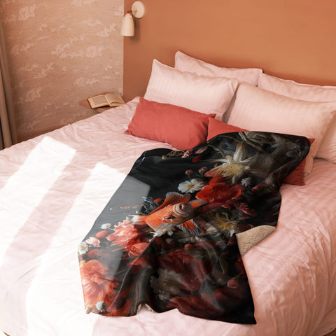 About my Brain Institute Blankets Koi Fish Spirit Animal Sherpa Blanket