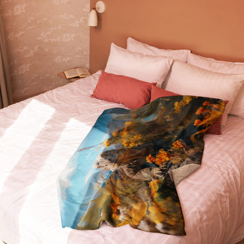 About my Brain Institute Blankets Komodo Dragon Spirit Animal Sherpa Blanket
