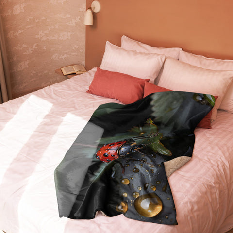 About my Brain Institute Blankets Ladybug Spirit Animal Sherpa Blanket