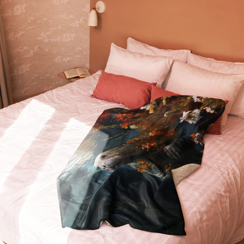 About my Brain Institute Blankets Manatee Spirit Animal Sherpa Blanket