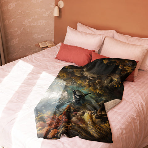 About my Brain Institute Blankets Orca Whale Spirit Animal Sherpa Blanket