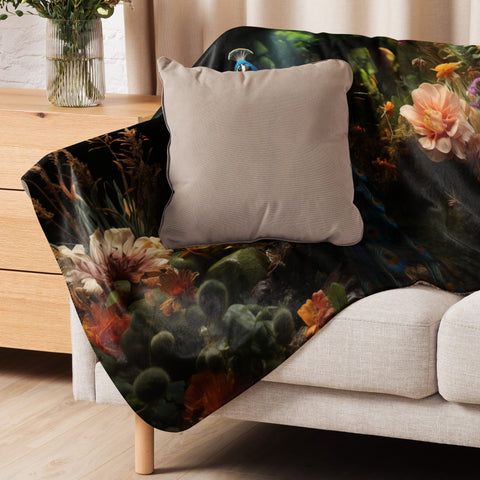 About my Brain Institute Blankets Peacock Spirit Animal Sherpa blanket