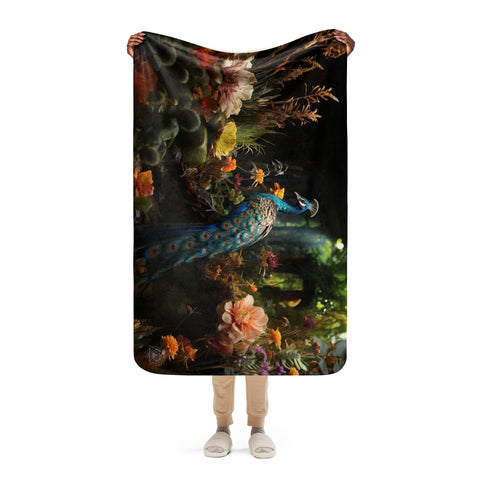 About my Brain Institute Blankets Peacock Spirit Animal Sherpa blanket
