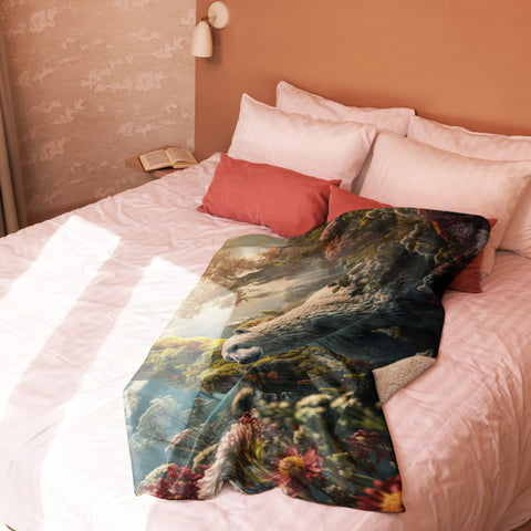 About my Brain Institute Blankets Polar Bear Spirit Animal Sherpa Blanket