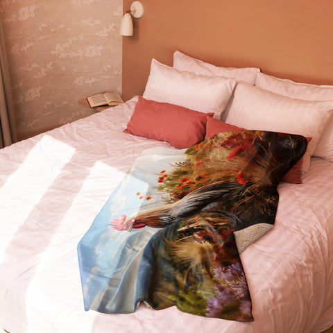 About my Brain Institute Blankets Rooster Spirit Animal Sherpa Blanket