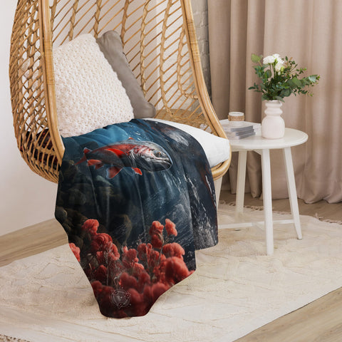 About my Brain Institute Blankets Salmon Spirit Animal Sherpa Blanket