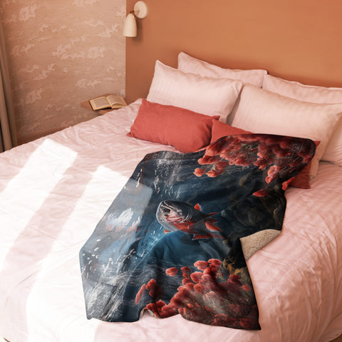 About my Brain Institute Blankets Salmon Spirit Animal Sherpa Blanket