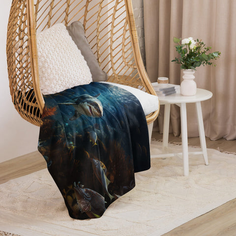 About my Brain Institute Blankets Shark Spirit Animal Sherpa Blanket