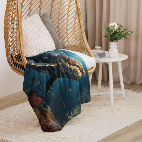 About my Brain Institute Blankets Whale Spirit Animal Sherpa Blanket