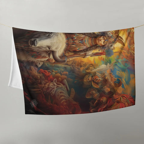 About my Brain Institute Blankets White Buffalo Calf Woman Goddess Throw Blanket