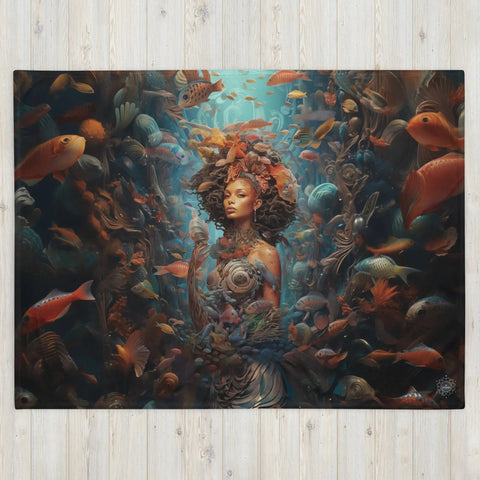 About my Brain Institute Blankets Yemoja Goddess Throw Blanket