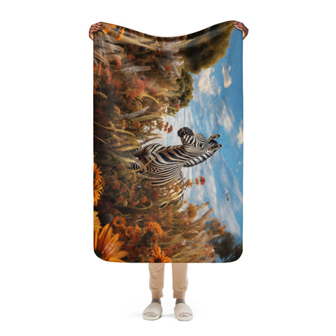 About my Brain Institute Blankets Zebra Spirit Animal Sherpa Blanket