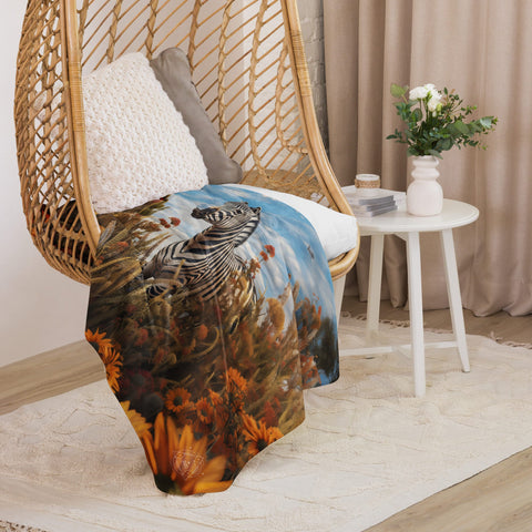About my Brain Institute Blankets Zebra Spirit Animal Sherpa Blanket