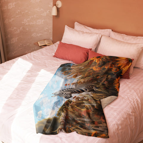 About my Brain Institute Blankets Zebra Spirit Animal Sherpa Blanket