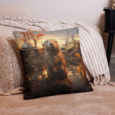 About my Brain Institute Cushion Covers 22″×22″ Beaver Spirit Animal Cushion Covers