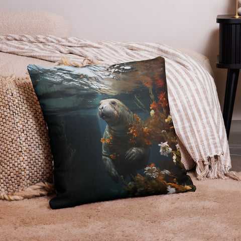 About my Brain Institute Cushion Covers 22″×22″ Manatee Spirit Animal Cushion Covers