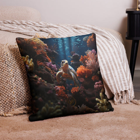 About my Brain Institute Cushion Covers 22″×22″ Sea Turtle Spirit Animal Cushion Covers