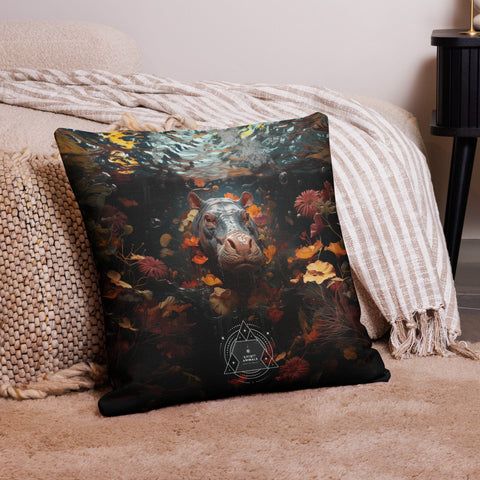About my Brain Institute Cushion Covers Hippopotamus Spirit Animal Cushion Covers