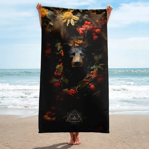 About my Brain Institute Towels Black Bear Spirit Animal Lightweight Beach Towel