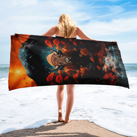 About my Brain Institute Towels Buffalo Spirit Animal Lightweight Beach Towel