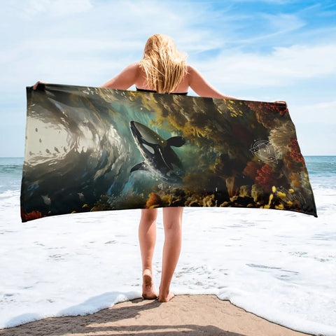 About my Brain Institute Towels Orca Whale Spirit Animal Lightweight Beach Towel