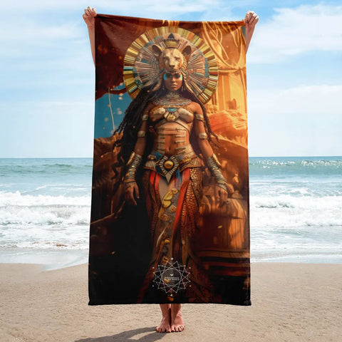 About my Brain Institute Towels Sekhmet Goddess Lightweight Beach Towel
