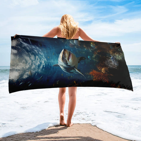 About my Brain Institute Towels Shark Spirit Animal Lightweight Beach Towel