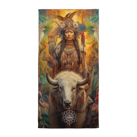 About my Brain Institute Towels White Buffalo Calf Woman Goddess Lightweight Beach Towel